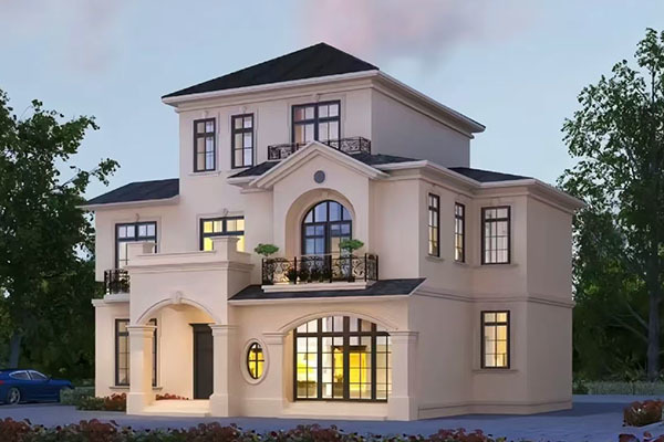Prefabricated villa glass window door luxury light steel villa