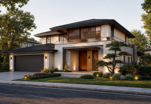Luxury Light Steel Villa with Rooftop Terrace - Courtyard Design